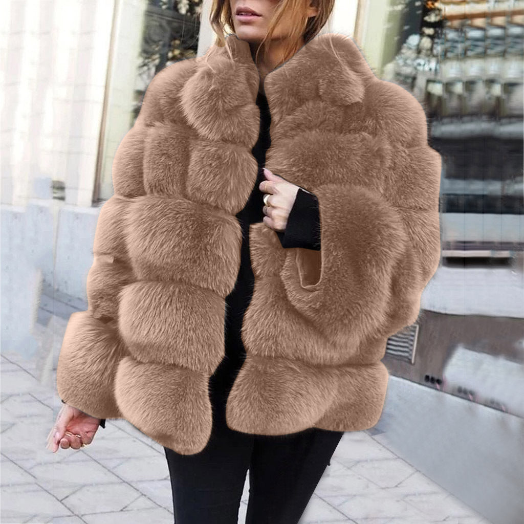 Faux Fur Stitching Women's Jacket