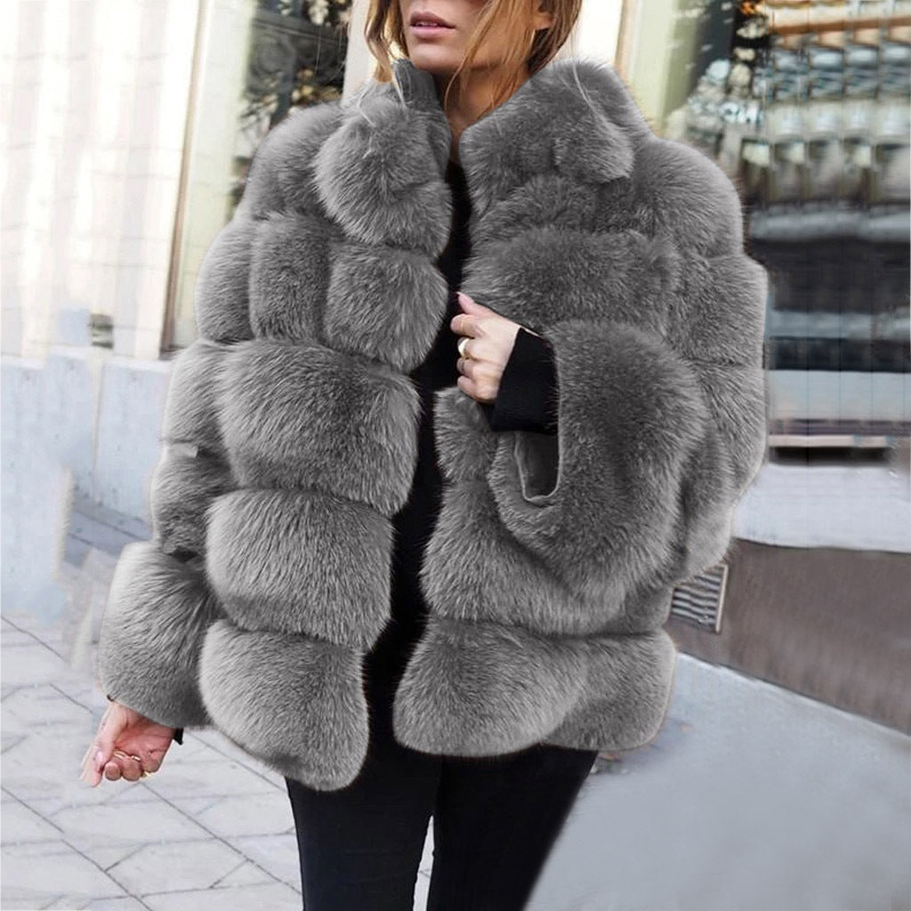 Faux Fur Stitching Women's Jacket