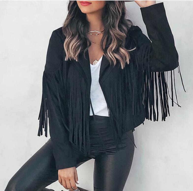 Women's Faux Suede Fringe Moto Jacket